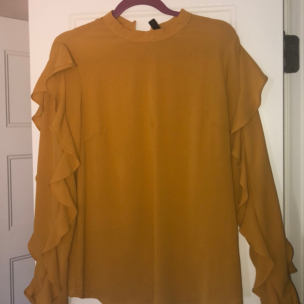 YAS ruffle yellow shirt